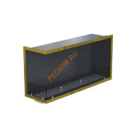 Биокамин угловой 1000х500х300 мм, стекло тонированное, рамка латунь