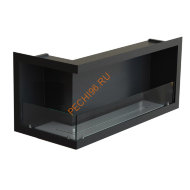 Биокамин угловой 500х1100х520 мм, стекло тонированное