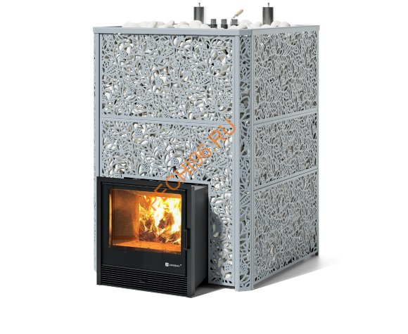 Печь банная ИзиСтим Ялта 100 К Хохлома серая