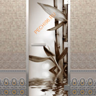 Дверь стеклянная DoorWood Хамам с фотопечатью «Спокойствие», 1900х700 мм