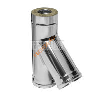 Сэндвич-тройник 135° Феррум, нержавейка AISI 430-0,8 мм/оцинковка-0,5 мм, d 115/200 мм