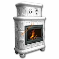 Печь-камин КимрПечь Медальон центральный двухъярусный Белый