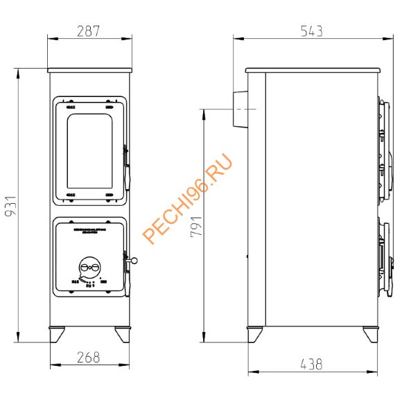 Стальная печь-камин Thorma FLENSBURG черная эмаль Стальная печь-камин Thorma FLENSBURG черная эмаль