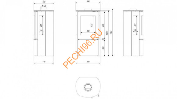 Печь-камин Kratki FALCON VIEW