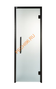 Дверь стеклянная Grandis GS 9х20-M-S-Bl коробка алюминий Diamond Black, ручка Термоабаш