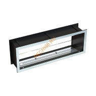 Биокамин сквозной 1600х500х300 мм, стекло, рамки нержавейка