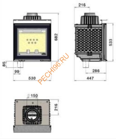 Дровяной камин CHAZELLES Celeste с топкой HP 530 L