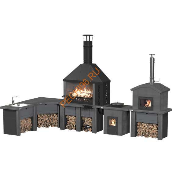 Стол-мойка Барбекю центр Боярыня Графит Стол-мойка Барбекю центр Боярыня Графит