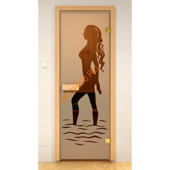 Дверь стеклянная SAUNA MARKET «Наоми» коробка осина