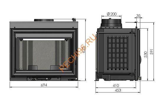 Дровяной камин CHAZELLES Rochette с топкой С700L