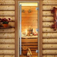 Дверь стеклянная DoorWood «Престиж», 700х1900мм, с фотопечатью «Релакс»