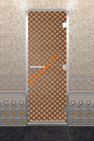 Дверь стеклянная DoorWood Хамам «Мираж» бронза матовая, 1900х700 мм