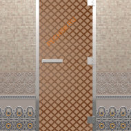 Дверь стеклянная DoorWood Хамам «Мираж» бронза матовая, 1900х700 мм