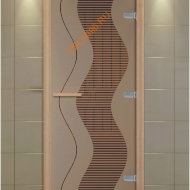 Дверь стеклянная ALDO NEW «Муара» коробка бук с порогом