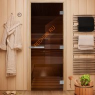 Дверь стеклянная DoorWood Эталон, 1900х700 мм, стекло бронза 10 мм