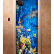 Дверь стеклянная DoorWood с фотопечатью «В океане»