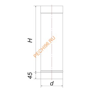 Труба ВУЛКАН VBR 0,5 м, D115 мм, нерж 0.8, черная