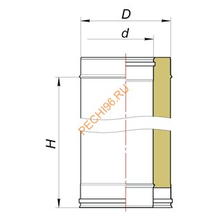 Труба ВУЛКАН VBR D115/215 мм, L250 мм, нерж 0.5, черная