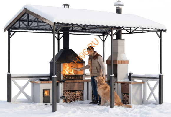 Стол-мойка Барбекю центр Боярыня угловой Кантри