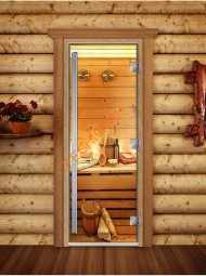 Дверь стеклянная DoorWood «Престиж», 800х2000мм, с фотопечатью «Релакс»