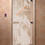 Дверь стеклянная DoorWood «Березка сатин», 2000х600 мм