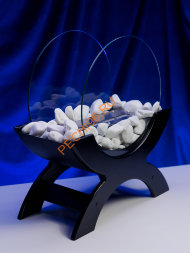 Биокамин Русский огонь Император напольный черный