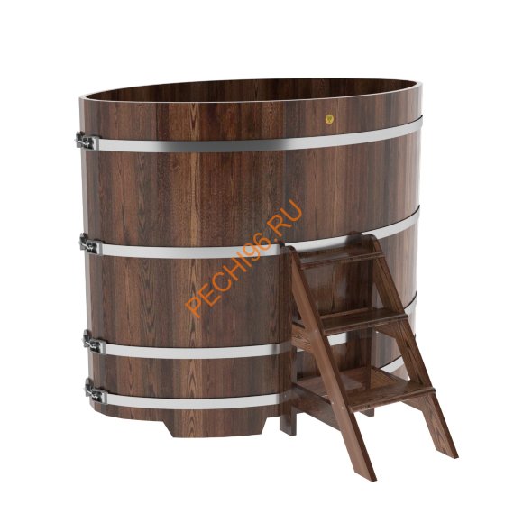Купель для бани BentWood овальная из морёной лиственницы Премиум, 1,02х1,68 м