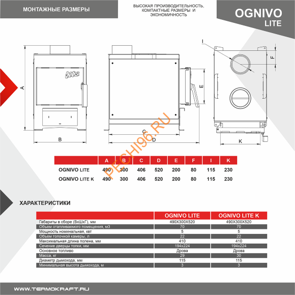 Печь отопительная Ognivo-Lite Печь отопительная Ognivo-Lite