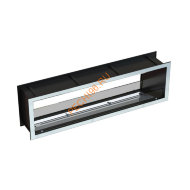 Биокамин сквозной 1700х500х300 мм, стекло тонированное, рамки нержавейка