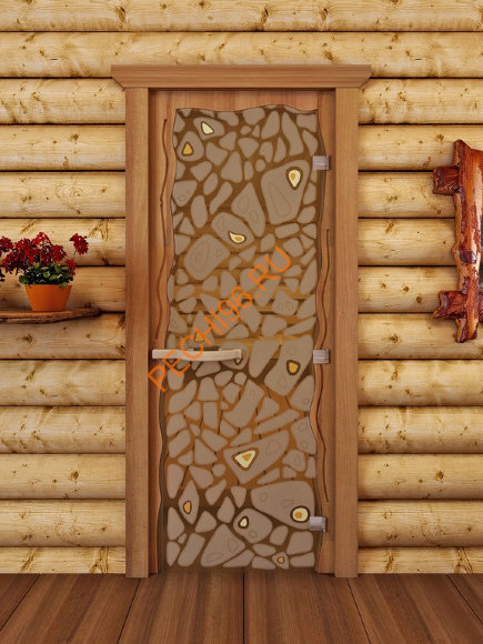 Дверь стеклянная ALDO КРУИЗ «Морское дно» коробка бук