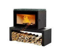 Печь-камин АСТОВ КУБ 800 Талькомагнезит на подиуме