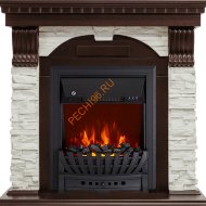 Электрокамин Royal Flame Dublin угловой Темный дуб/белый сланец с очагом Aspen