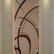 Дверь стеклянная ALDO NEW «Арабика» коробка бук с порогом