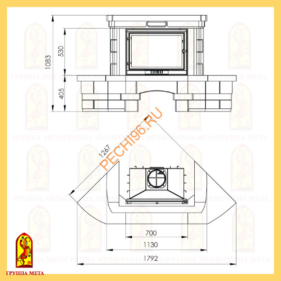 Облицовка для камина Мета Альт 700 Облицовка для камина Мета Альт 700