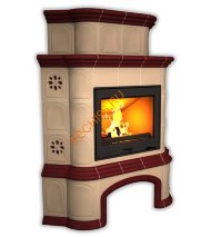 Печь-камин КимрПечь Прованс угловой двухъярусный Вишня с дровником