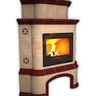 Печь-камин КимрПечь Прованс угловой двухъярусный Вишня с дровником