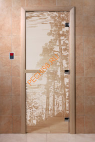 Дверь стеклянная DoorWood «Рассвет сатин», 2000х700 мм