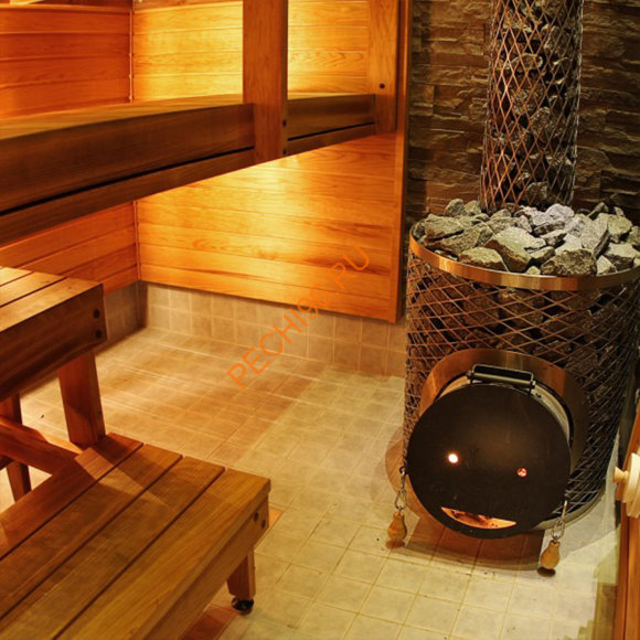 Дровяная печь IKI Maxi Plus со стальной дверцей "смайл"