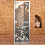 Дверь в хамам стеклянная Арта Престиж Арт 60G Мозаика, коробка алюминий с порогом Дверь в хамам стеклянная Арта Престиж Арт 60G Мозаика, коробка алюминий с порогом