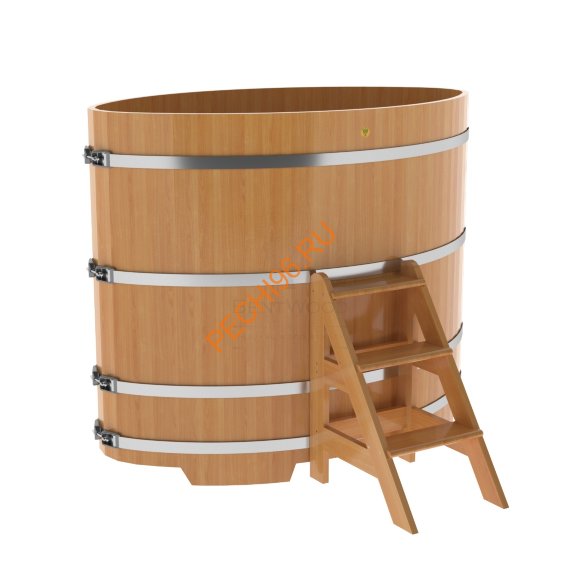 Купель для бани BentWood овальная из лиственницы Премиум, 1,02х1,68 м