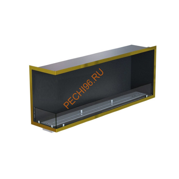 Биокамин угловой 1300х500х300 мм, стекло, рамка латунь