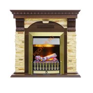 Электрокамин Dimplex Dublin угловой с очагом Danville Antique Brass FB2 темный дуб/ сланец
