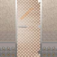 Дверь стеклянная DoorWood Хамам «Мираж» сатин, 2000х800 мм