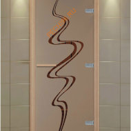 Дверь стеклянная ALDO NEW «Вихрь» коробка бук с порогом