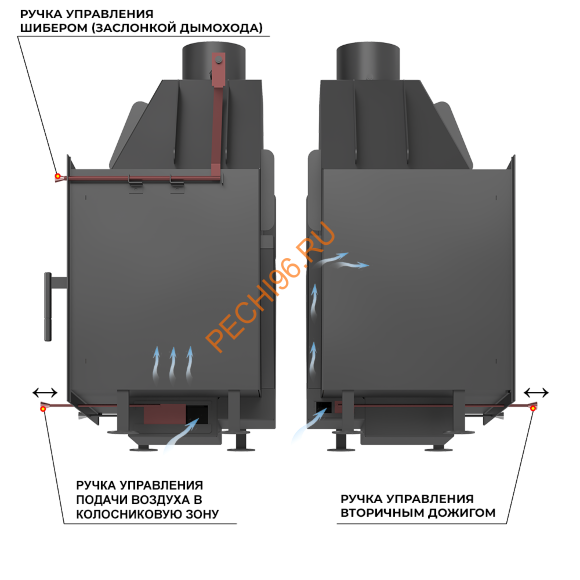 Камин ASTON 600 «BOYARD» Пироксенит Элит