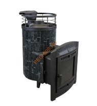 Печь банная Атмосфера L Пироксенит ламель+сетка, с тоннелем Печь банная Атмосфера L Пироксенит ламель+сетка, с тоннелем