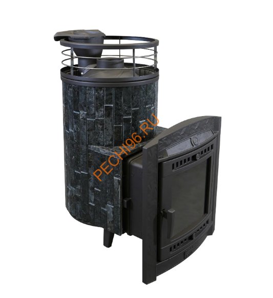 Печь банная Атмосфера L Пироксенит ламель+сетка, с тоннелем Печь банная Атмосфера L Пироксенит ламель+сетка, с тоннелем