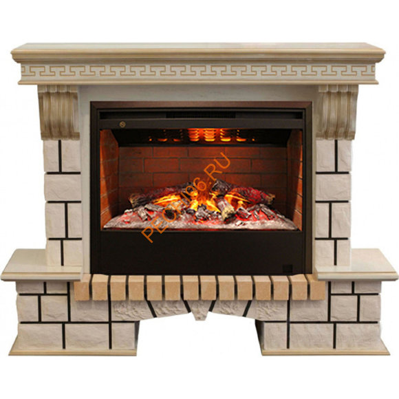 Электрокамин RealFlame Stone new 26/HL WTG с очагом 3D Helios 26