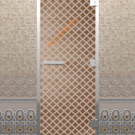 Дверь стеклянная DoorWood Хамам «Мираж» бронза, 1900х700 мм