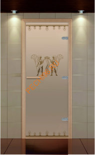 Дверь стеклянная ALDO NEW «Фараон» коробка бук с порогом